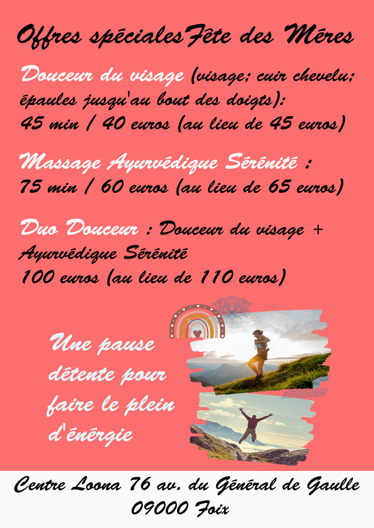 Flyer fête des mères verso